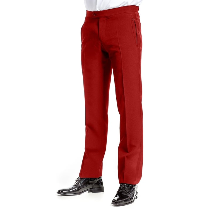 Henk ter Horst mikro kamgarn smokingbukser slim fit rød